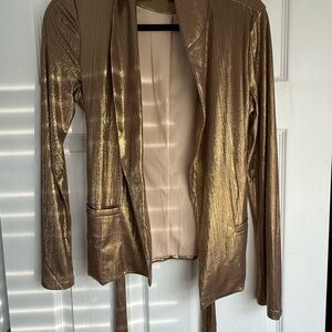 Superdown Shiny Gold Women's Blazer